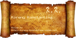 Koreny Konstantina névjegykártya